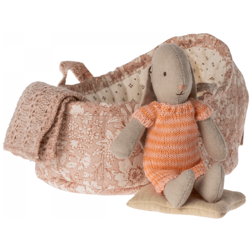 Maileg Bunny in Carry Cot Dolls Maileg Peach  