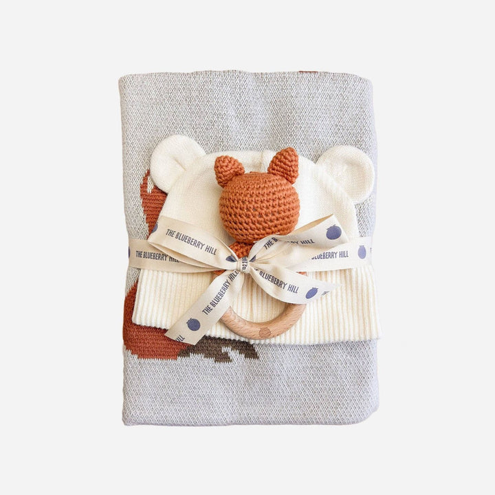 Alphabet Blanket Hat Teether Gift Set Baby Newborn Fox Baby Blanket The Blueberry Hill