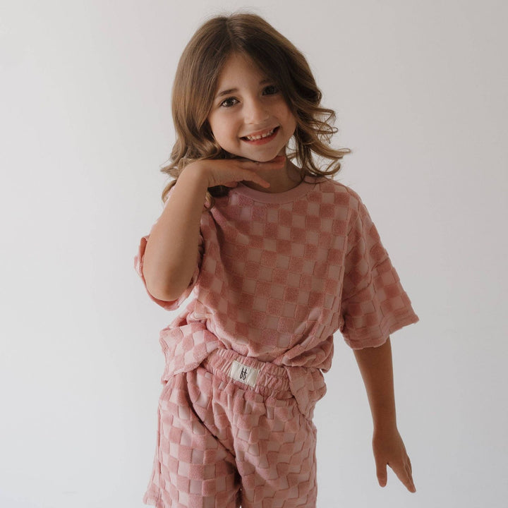 Forever French Child Terry Short Set | Sea Pink