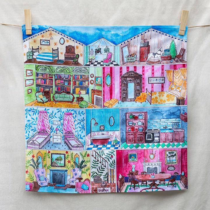 Wonderie Dollhouse Play Cloth – Organic Eco Toy for Pretend Play Play Cloth The Wonderie - Organic Cotton Play Cloths