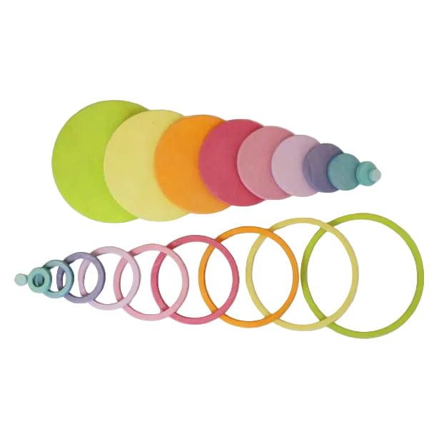 Grimm's Concentric Circles and Rings Pastel Sorting & Stacking Toys Grimm's