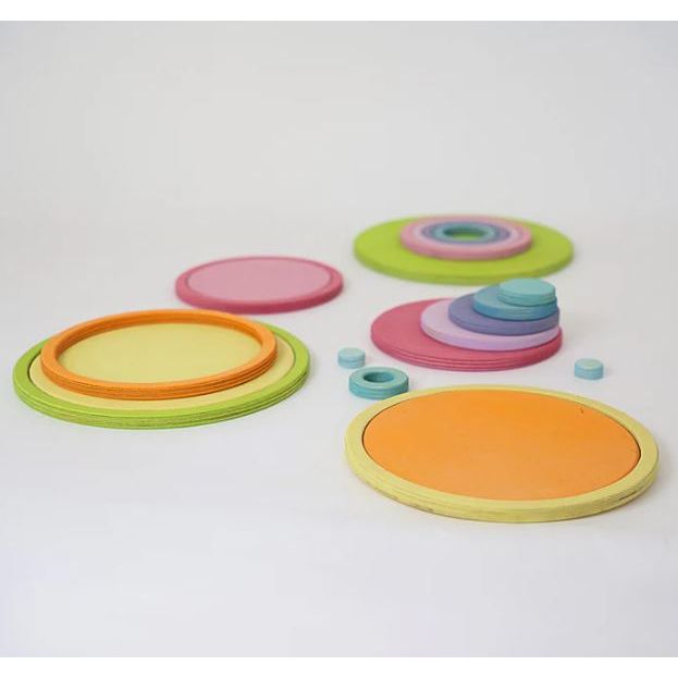 Grimm's Concentric Circles and Rings Pastel Sorting & Stacking Toys Grimm's