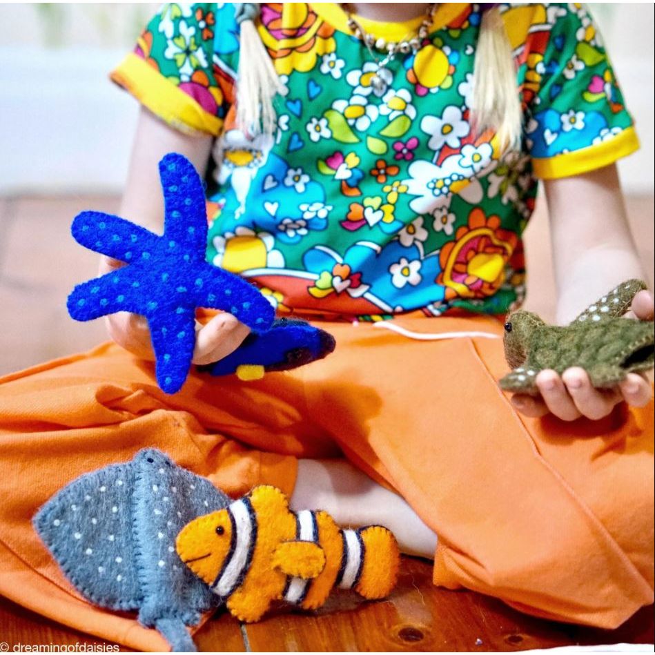 Tara Treasures Australian Coral Reef Under the Sea - Finger Puppet Set Finger Puppet Tara Treasures