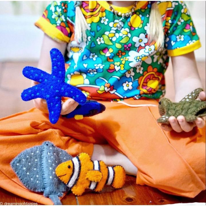 Tara Treasures Australian Coral Reef Under the Sea - Finger Puppet Set Finger Puppet Tara Treasures