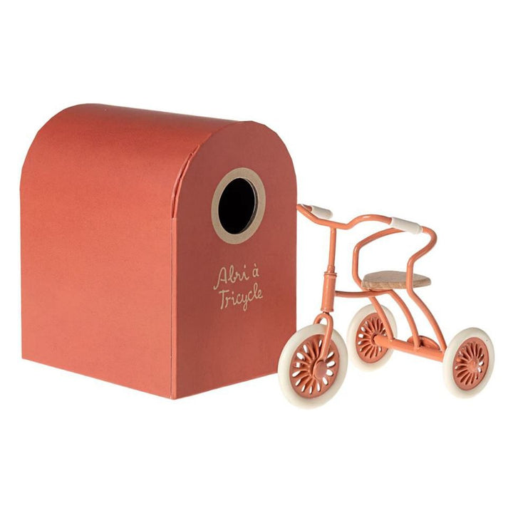Maileg Abri A Tricycle, Mouse- Coral 2024 Dollhouses and Access. Maileg   
