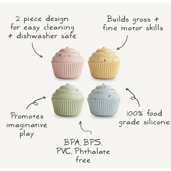 Mushie Mix and Match Cupcake Toy Bath Time Mushie