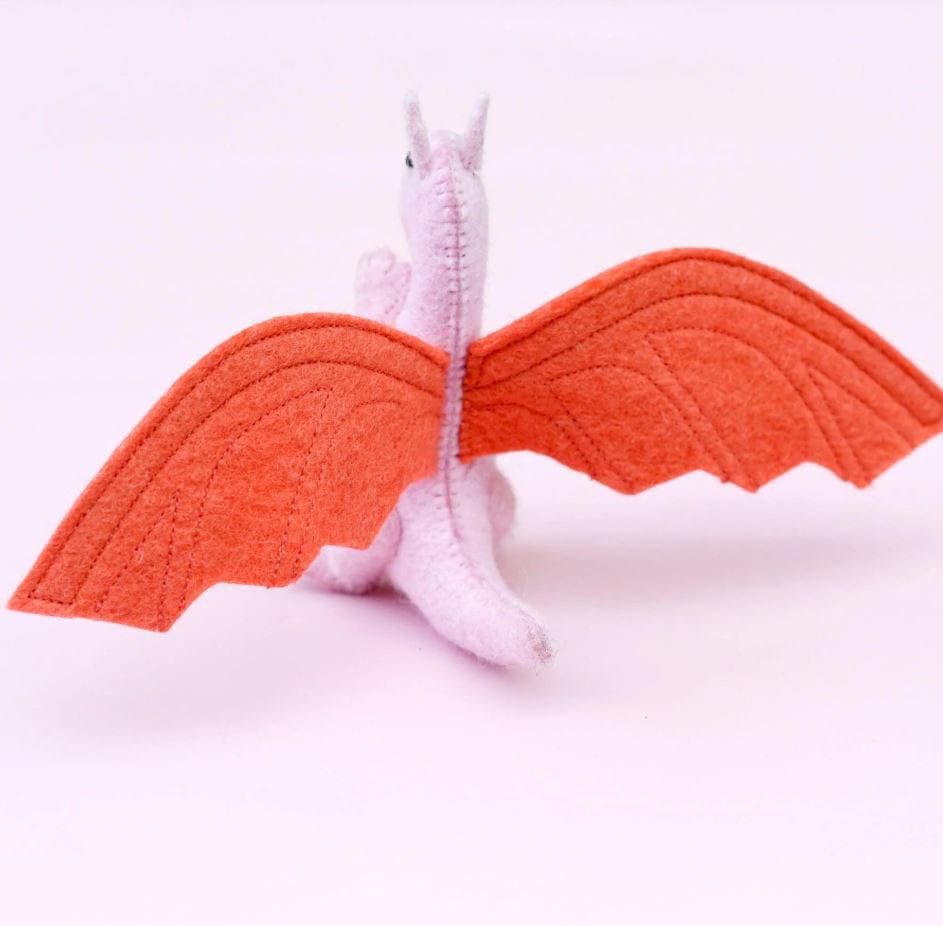Tara Treasures Felt Dragon Toy- Pink
