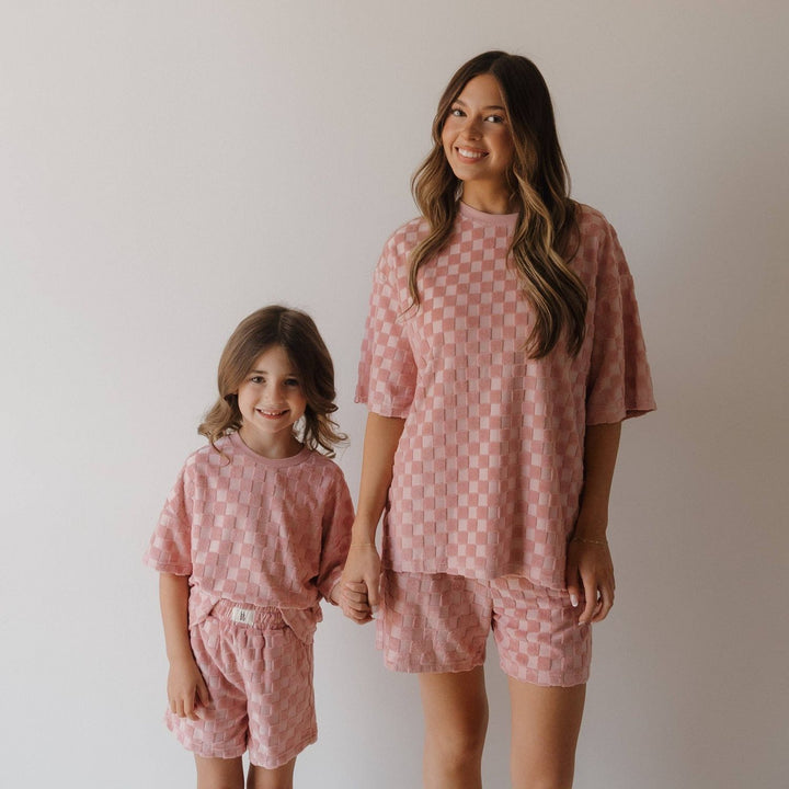 Forever French Child Terry Short Set | Sea Pink