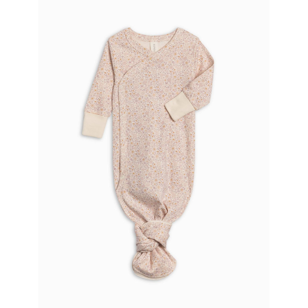 Colored Organics Indy Kimono Gown - Primrose / Fog + Shell