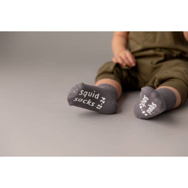 Squid Socks-Classic - Non-Slip Baby Socks in Sand, Light Gray, Dark Gray Socks Squid Socks