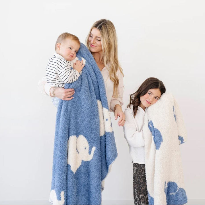 Saranoni Double-Layer Bamboni Receiving Blankets - Animals Swaddles & Blankets Saranoni Elephant Double Layer