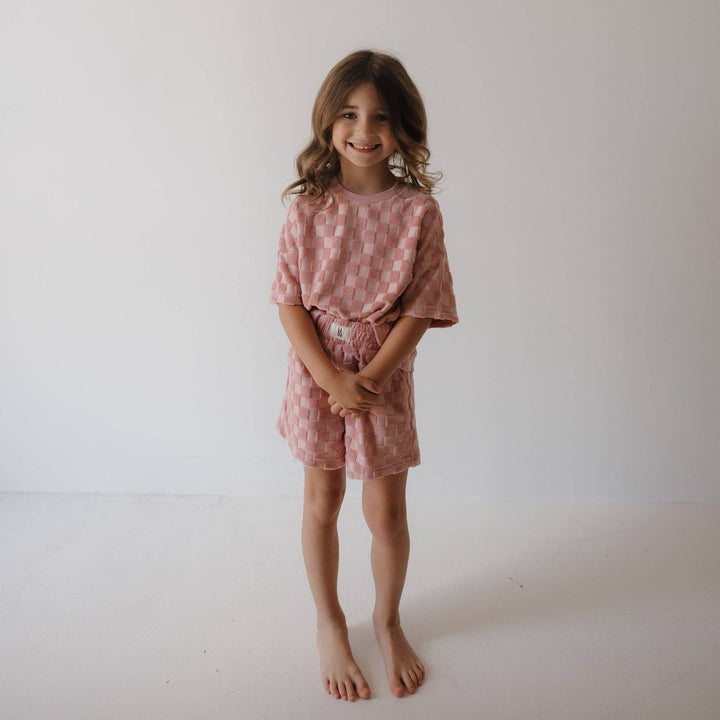 Forever French Child Terry Short Set | Sea Pink