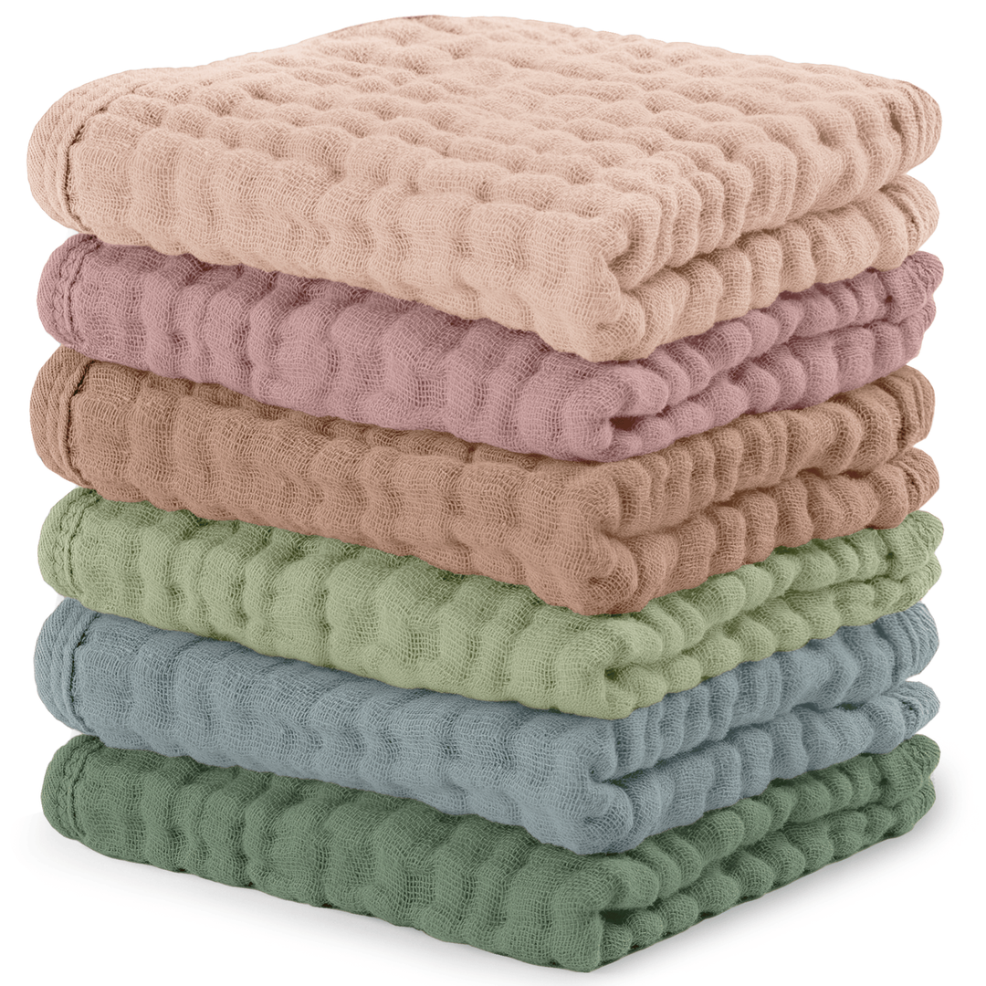 Comfycubs 100% Muslin Cotton Baby Washcloths Multi-Pack Washcloths Comfycubs Girl