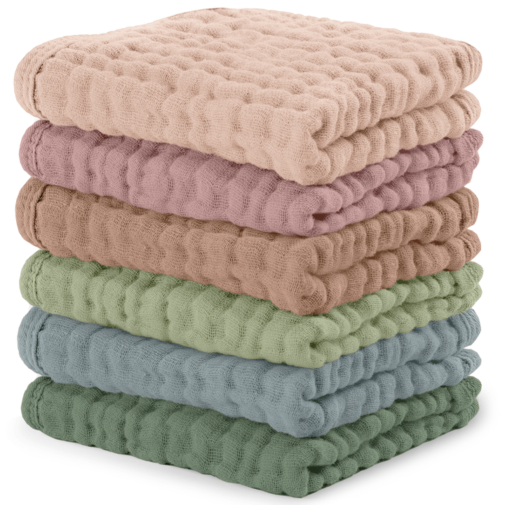 Comfycubs 100% Muslin Cotton Baby Washcloths Multi-Pack Washcloths Comfycubs Girl