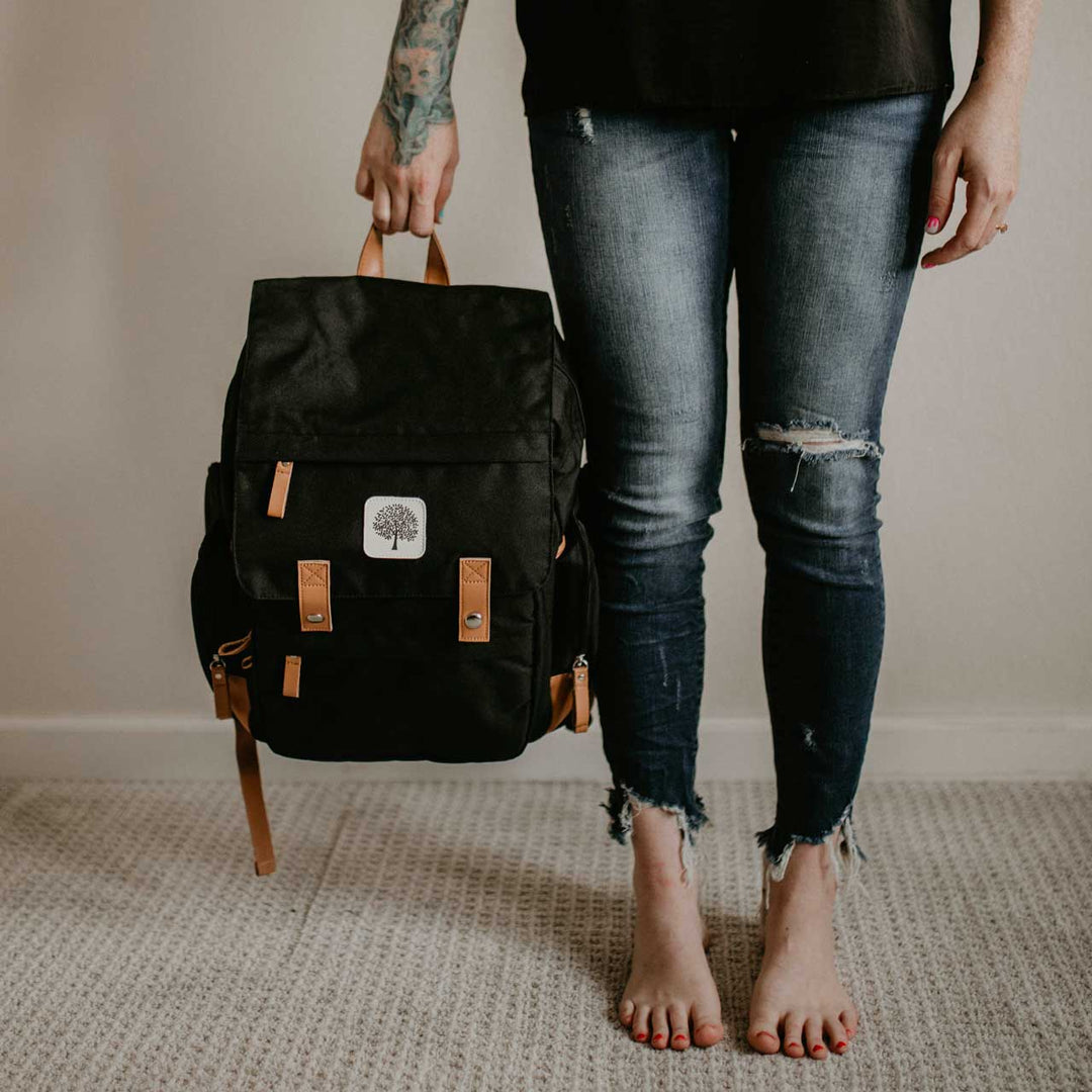 Parker Baby Company Birch Bag - Diaper Backpack in Black Diaper Bag Parker Baby Co