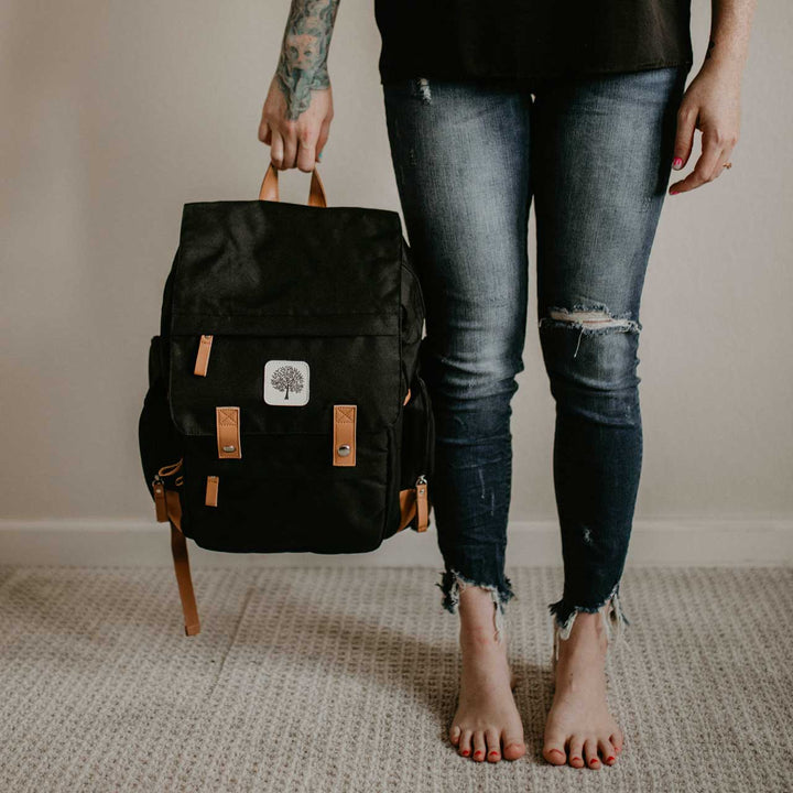 Parker Baby Company Birch Bag - Diaper Backpack in Black Diaper Bag Parker Baby Co