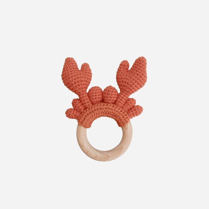 Teether Crab Crocheted Cotton Baby Gift Coastal Summer Beach Teether The Blueberry Hill