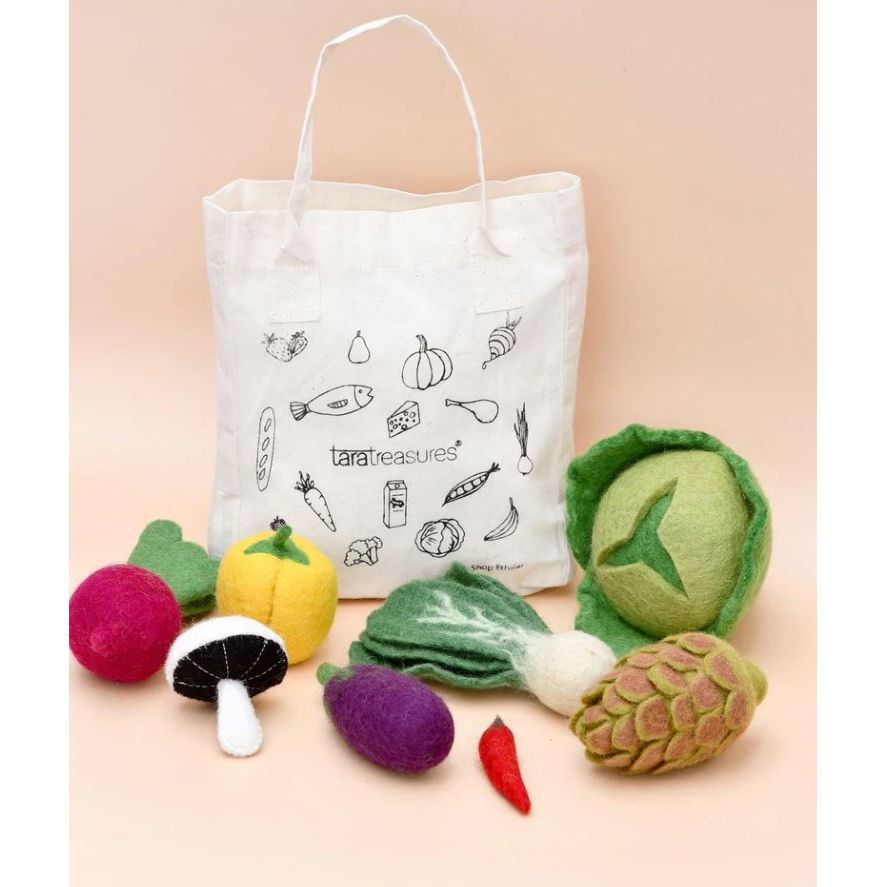 Tara Treasures Felt Food Groups Play Food - Vegetables