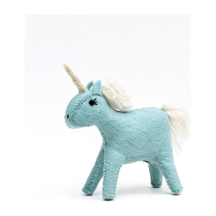 Tara Treasures Felt Blue Unicorn Toy Felt Toy Tara Treasures
