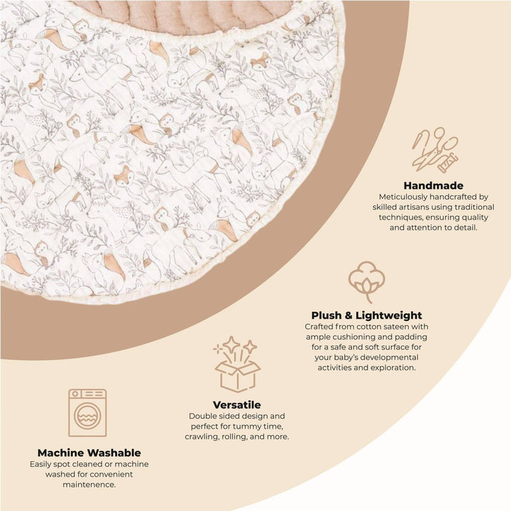 Crane Baby Ezra Quilted Playmat (Woodland) Baby Toys & Play Mats Crane Baby