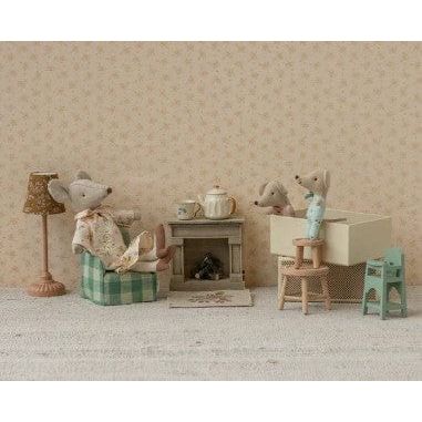 Maileg Fireplace, Vintage Off-white- Mouse Dollhouses and Access. Maileg