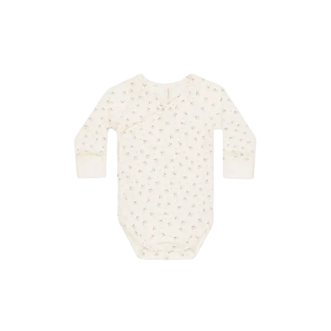 Quincy Mae Essentials Side Snap Bodysuit Fleur Bodysuit Quincy Mae
