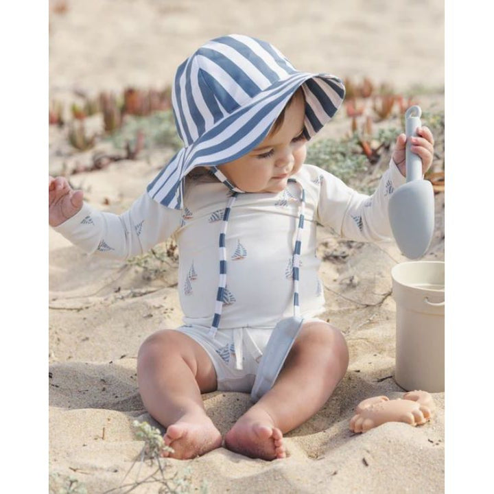 Rylee + Cru Floppy Swim Hat- Navy Stripe Baby &amp; Toddler Hats Rylee + Cru
