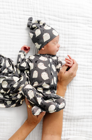 Lou Lou &amp; Company Happy Ghost Top Knot Hat