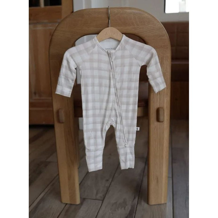 Forever French Bamboo Zip Pajamas - Gingham Romper Forever French Baby