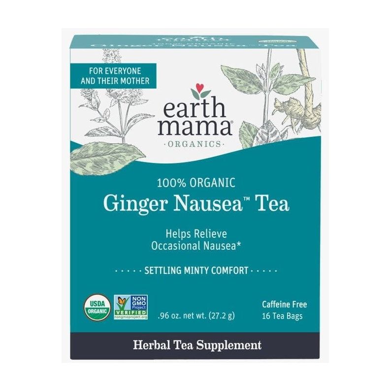 Earth Mama Organics Ginger Nausea Tea Supplements & Remedies Earth Mama Organics   