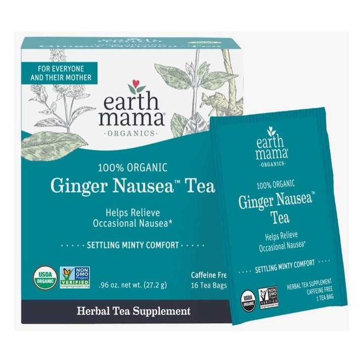 Earth Mama Organics Ginger Nausea Tea Supplements & Remedies Earth Mama Organics   