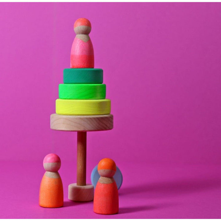 Grimm's Small Conical Tower Neon Green Wooden Toys Grimm's   