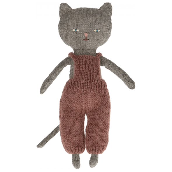 Maileg Chatons Kitten in Overalls - Grey Dolls Maileg   