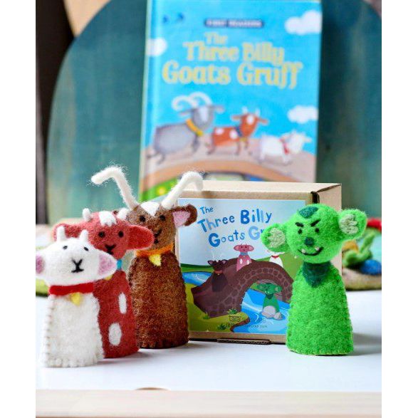Tara Treasures Three Billy Goats Gruff, Finger Puppet Set Finger Puppet Tara Treasures