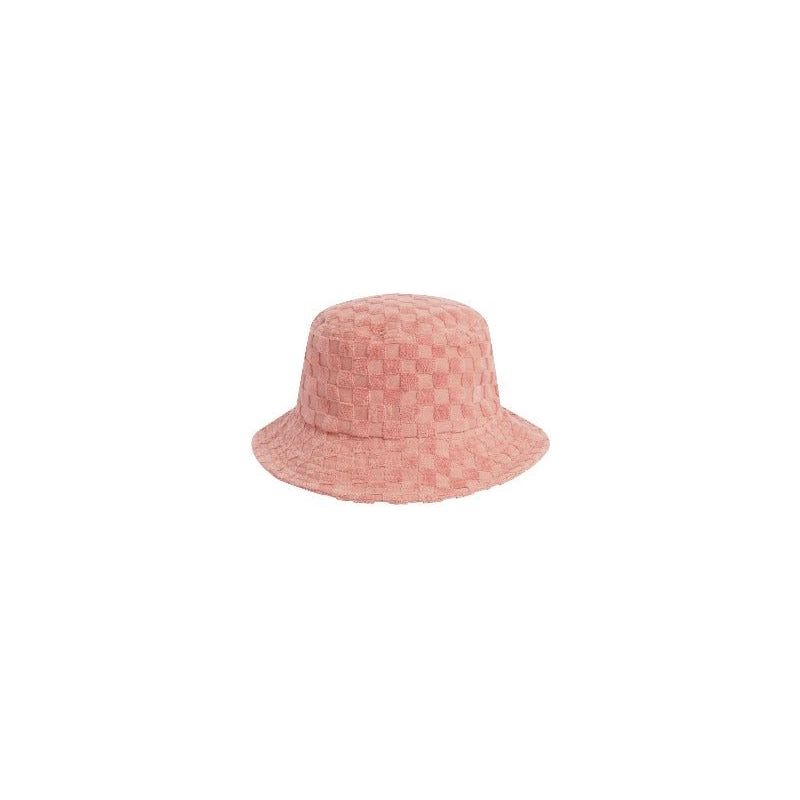 Rylee + Cru Terry Bucket Hat - Pink Check Baby & Toddler Hats Rylee + Cru   
