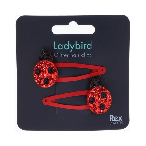 Rex London Children's- Ladybird Glitter Hair Clips (Set of 2) Accessory Rex London   
