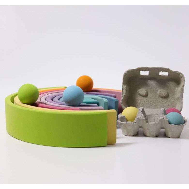Grimm s Pastel Wooden Rainbow Toy The Natural Baby Company