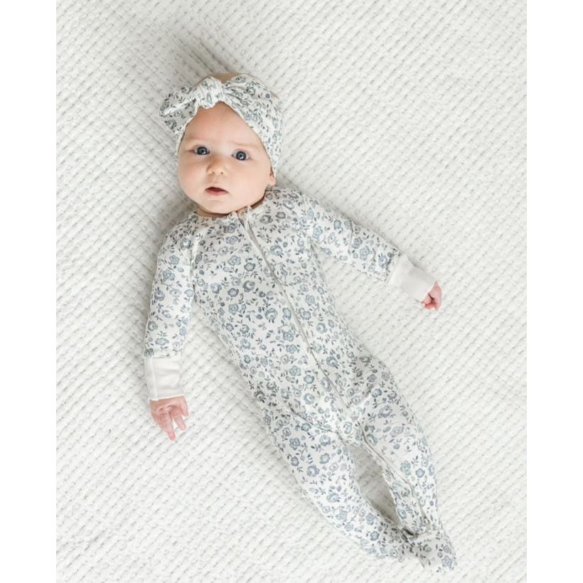 Colored Organics Peyton Footed Sleeper- Lena Floral / Mist Footie Colored Organics   