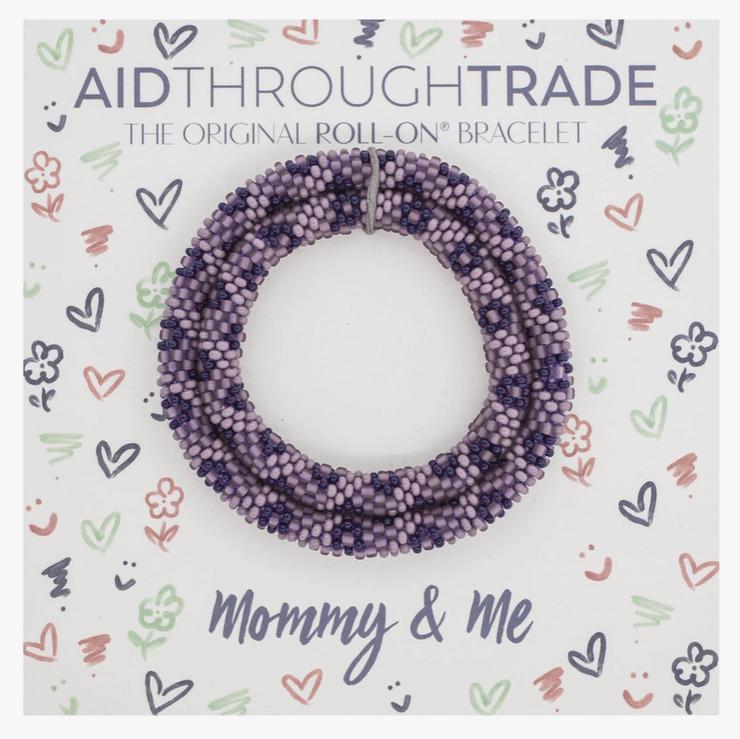Aid through Trade - Mommy & Me Bracelets -Set of 2 Accessory Aid Through Trade Mauve  