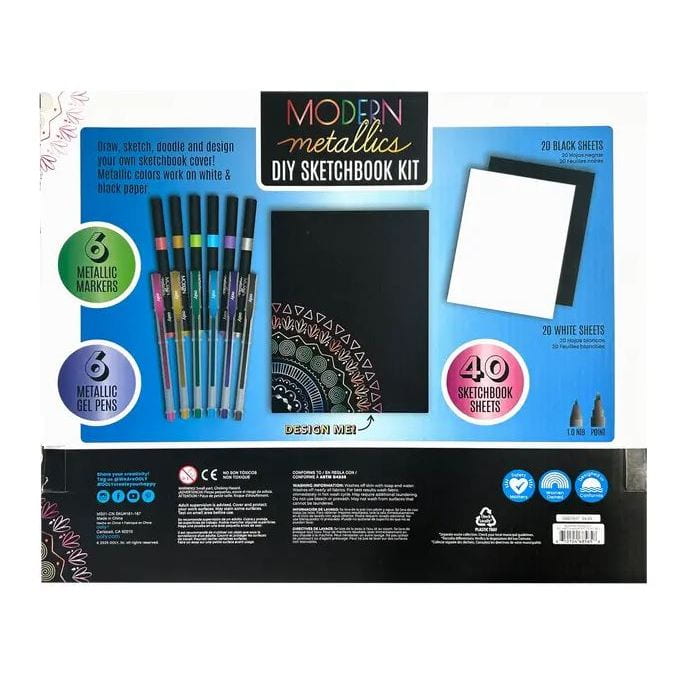 Ooly Modern Metallics: D.I.Y. Sketchbook Kit (13 Pc Set) Markers Ooly