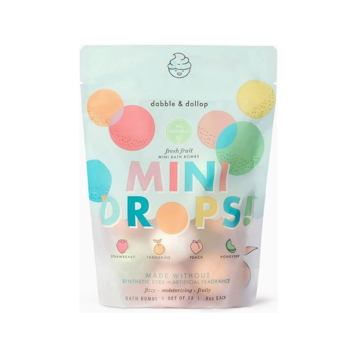 Dabble & Dollop Mini Drops Bath Bombs - All-Natural Fresh Fruit Bath Time Dabble & Dollop