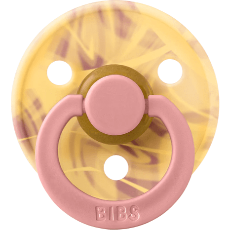 BIBS Colour Pacifier 2 Pack- Morning Sunset Tie Dye Pacifiers and Teething BIBS USA Size 1  