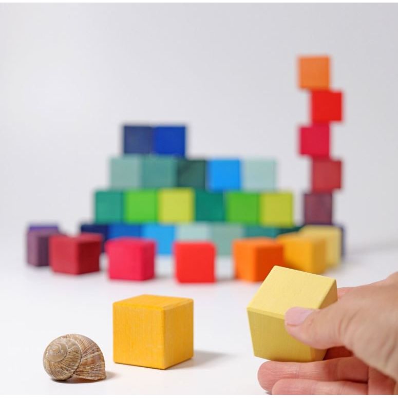 【みゆ様】にじのキューブ グリムス Grimms Rainbow Mosaic Wooden Stacking Toy - Grimm's | The Natural Baby Company
