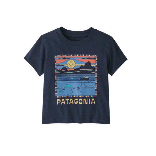 Patagonia Spring 2024- Baby Graphic T-Shirt Tops & Bottoms Patagonia Summit Swell: New Navy 0-6M 