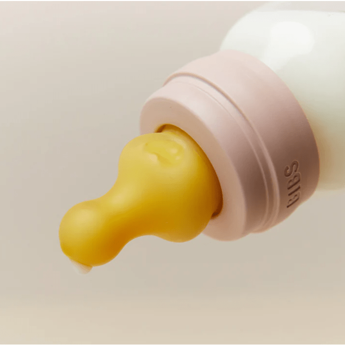 Bibs Baby Glass Bottle Complete Set - 225ml with Medium Flow Nipple - Iron