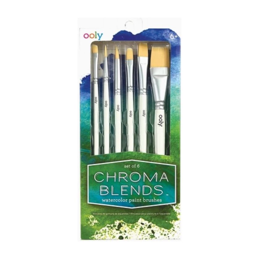 Ooly Chroma Blends Watercolor Paint Brushes - Set of 6 Paint Ooly   