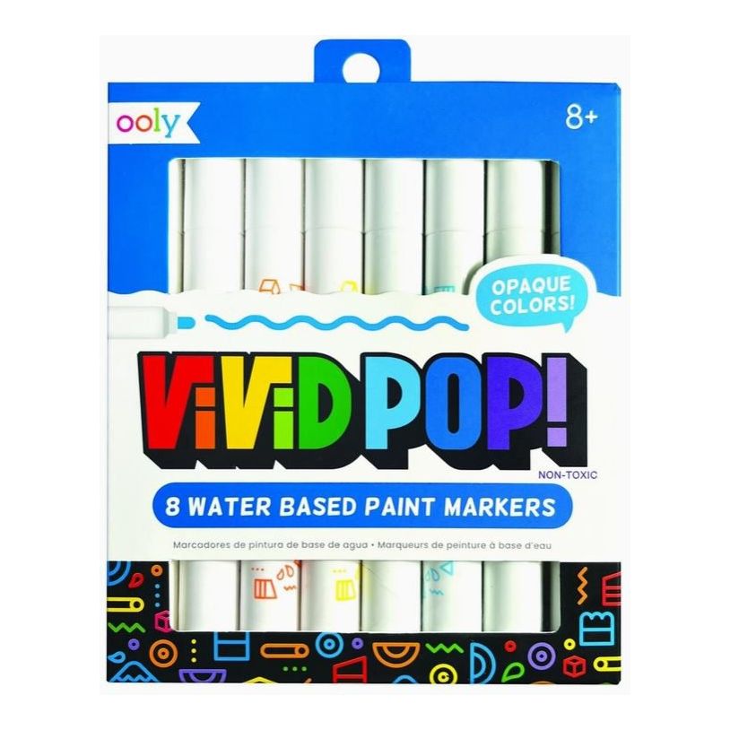 Ooly Vivid Pop! Water Based Paint Markers - 8 Colors Markers Ooly   