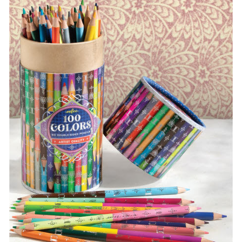 eeBoo 100 Colors Double-Sided Pencils (50ct) Pencils eeBoo   