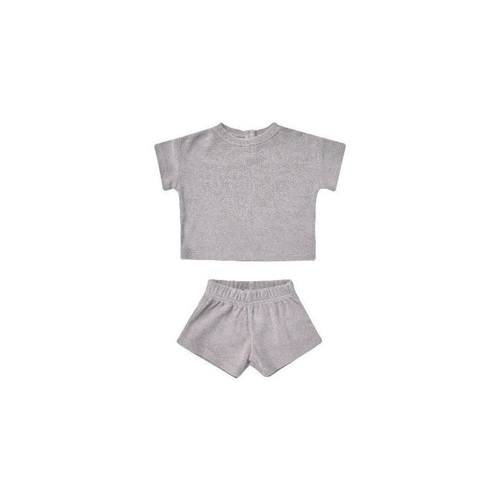 Quincy Mae Terry Tee + Short Set -Periwinkle Tops & Bottoms Quincy Mae   