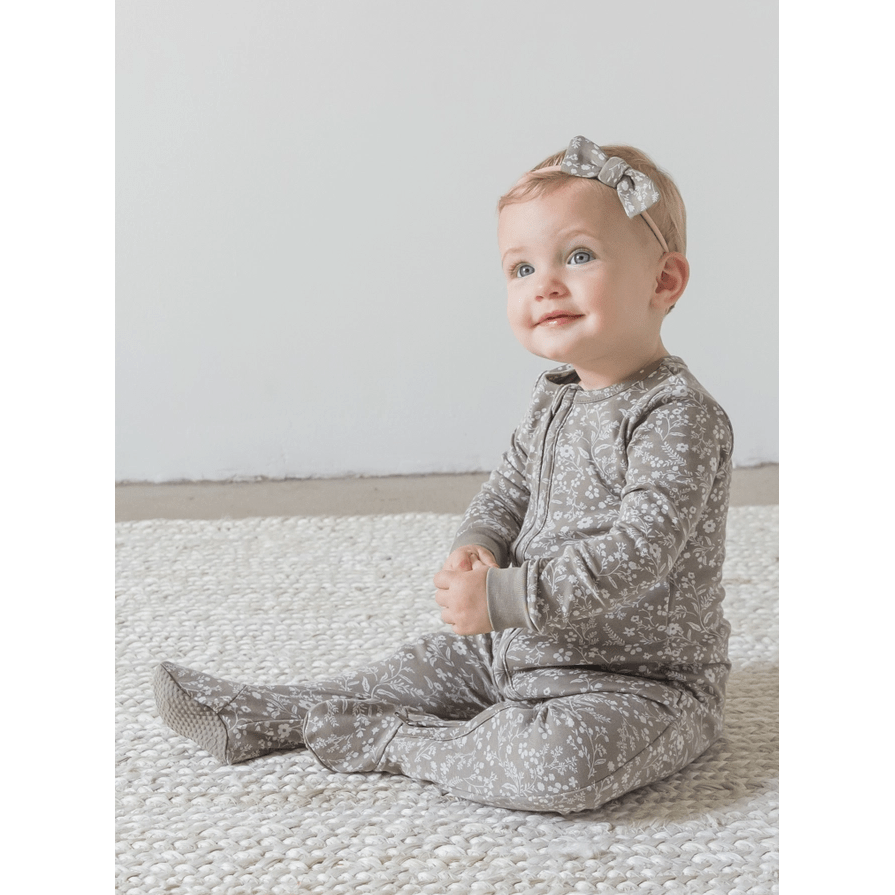 Colored Organics Peyton Footed Sleeper- Hailey Floral/ Driftwood Footie Colored Organics   